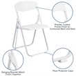 Flash Furniture Hercules Metal Contoured Back Folding Chair in White (Set of 2)