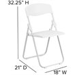 Flash Furniture Hercules Metal Contoured Back Folding Chair in White (Set of 2)