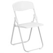 Flash Furniture Hercules Metal Contoured Back Folding Chair in White (Set of 2)