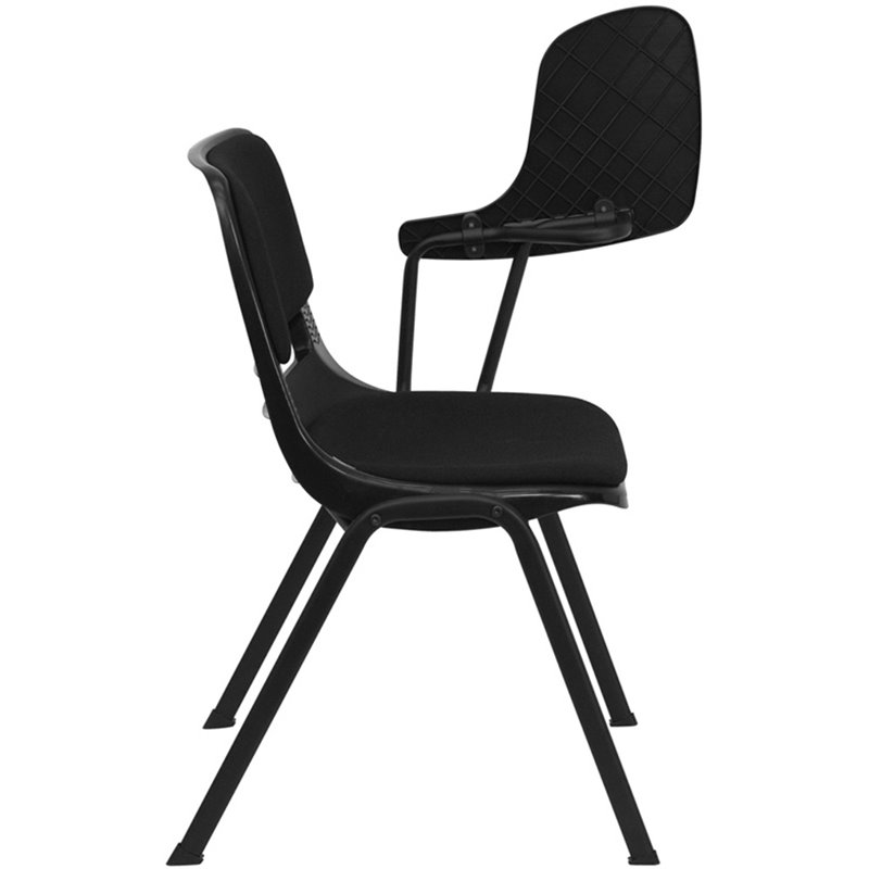 Flash Furniture Padded Plastic Classroom Chair in Black with Left Arm Tablet