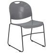 Flash Furniture Hercules Ultra Compact Stacking Chair in Gray and Black