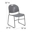Flash Furniture Hercules Ultra Compact Stacking Chair in Gray and Black