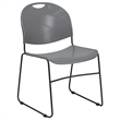 Flash Furniture Hercules Ultra Compact Stacking Chair in Gray and Black
