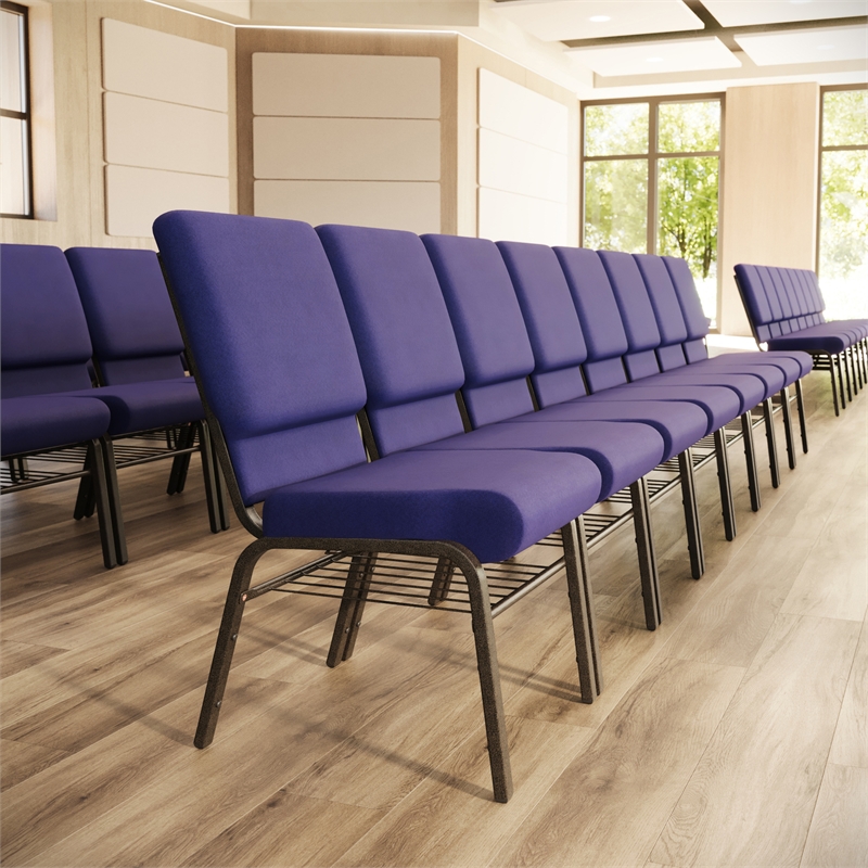 Flash Furniture Hercules Church Stacking Guest Chair in Purple