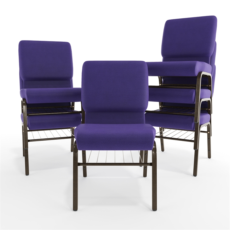 Flash Furniture Hercules Church Stacking Guest Chair in Purple