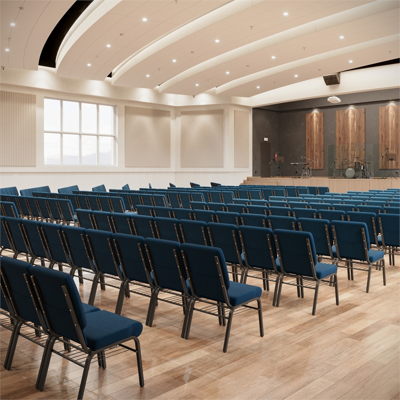 Flash Furniture Hercules Church Stacking Guest Chair in Navy Blue