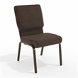 Flash Furniture Fabric Church Stacking Chair in Brown and Goldvein