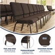 Flash Furniture Fabric Church Stacking Chair in Brown and Goldvein