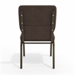 Flash Furniture Fabric Church Stacking Chair in Brown and Goldvein