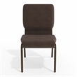 Flash Furniture Fabric Church Stacking Chair in Brown and Goldvein