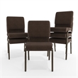 Flash Furniture Fabric Church Stacking Chair in Brown and Goldvein