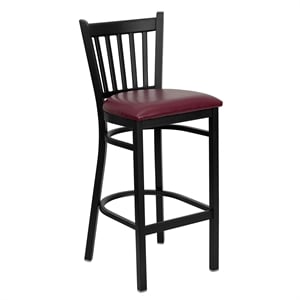 Flash Furniture Hercules 30&quot Black Back Metal Bar Stool in Burgundy
