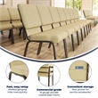 Flash Furniture Hercules Stacking Church Stacking Chair in Beige