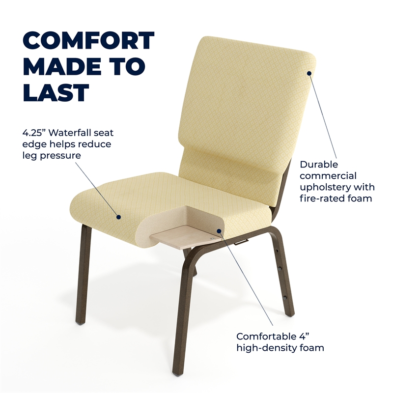 Flash Furniture Hercules Stacking Church Stacking Chair in Beige