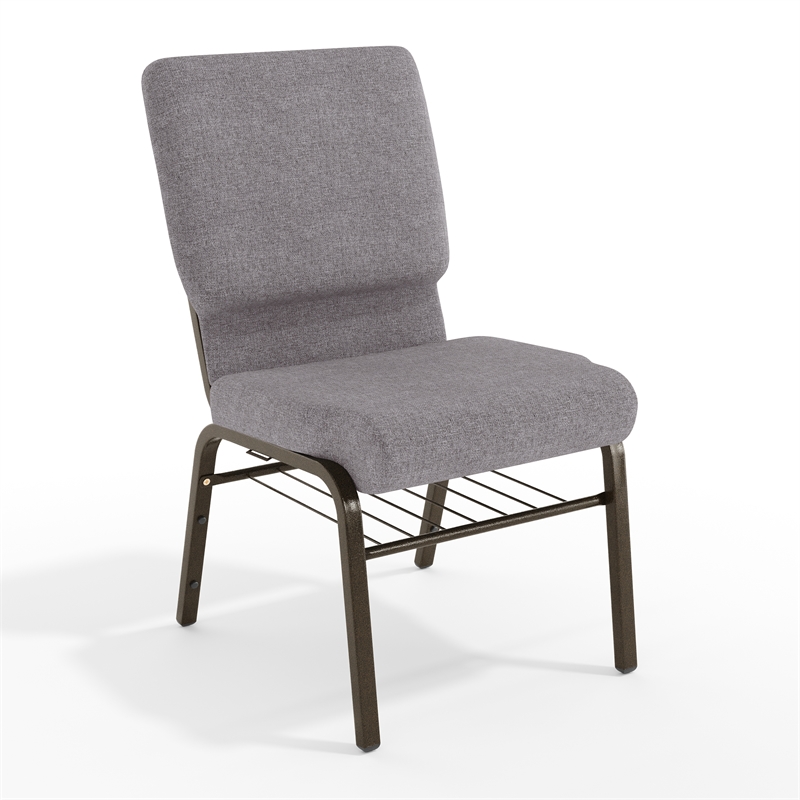 Flash Furniture Hercules Church Stacking Guest Chair in Gray