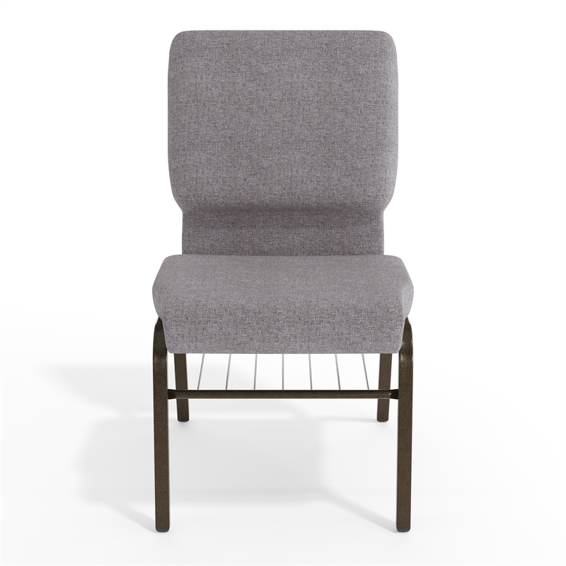 Flash Furniture Hercules Church Stacking Guest Chair in Gray