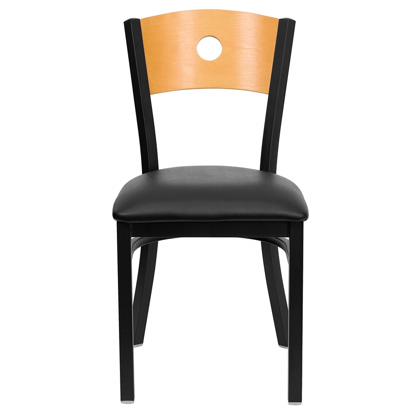 Flash Furniture Hercules Circle Back Metal Dining Chair in Natural