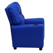 Flash Furniture Vinyl Upholstered Kids Recliner with Cup Holder in Blue