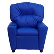 Flash Furniture Vinyl Upholstered Kids Recliner with Cup Holder in Blue