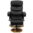 Flash Furniture Contemporary Black Recliner and Ottoman with Base
