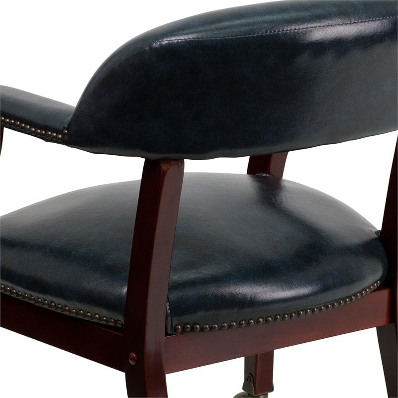 Flash Furniture Luxurious Conference Guest Chair in Blue with Casters