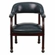 Flash Furniture Luxurious Conference Guest Chair in Blue with Casters