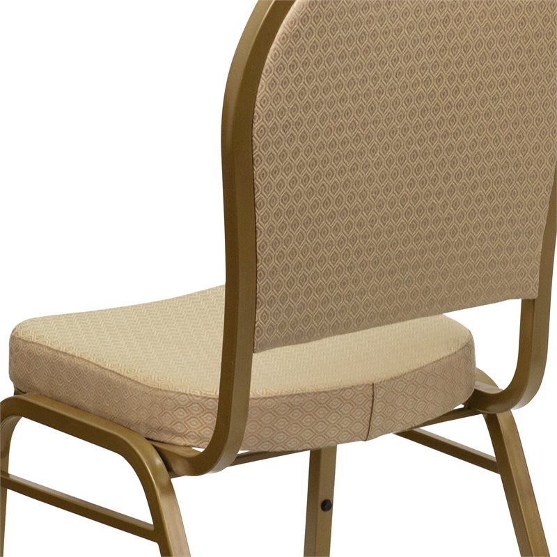 Flash Furniture Hercules Dome Back Banquet Stacking Chair in Beige