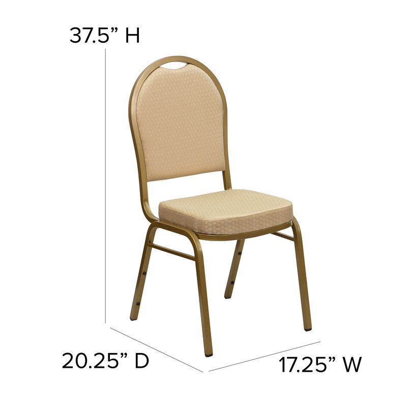 Flash Furniture Hercules Dome Back Banquet Stacking Chair in Beige