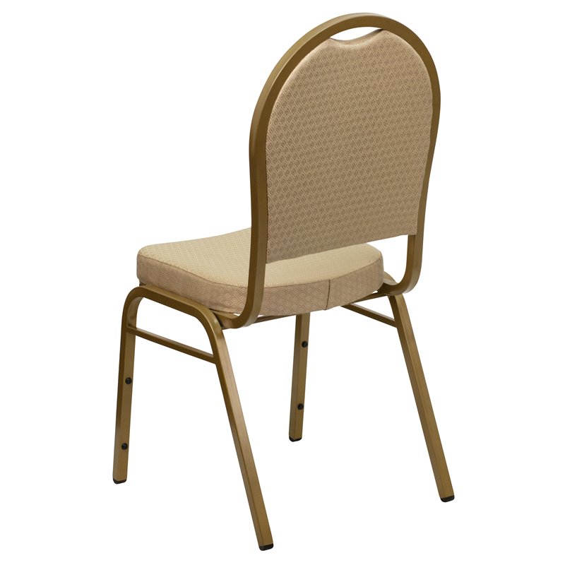 Flash Furniture Hercules Dome Back Banquet Stacking Chair in Beige