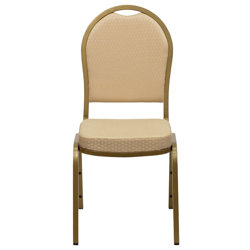 Flash Furniture Hercules Dome Back Banquet Stacking Chair in Beige