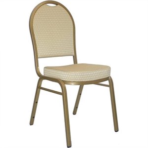 Flash Furniture Hercules Dome Back Banquet Stacking Chair in Beige
