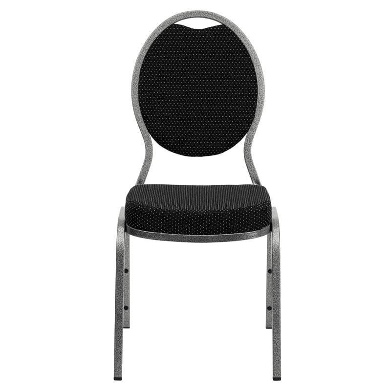 Flash Furniture Hercules Teardrop Back Stacking Chair with in Black
