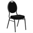 Flash Furniture Hercules Teardrop Back Stacking Chair with in Black