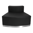 Flash Furniture Hercules Alon Leather Convex Armless Chair in Black