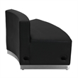 Flash Furniture Hercules Alon Leather Convex Armless Chair in Black