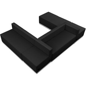 Flash Furniture Hercules Alon 6 Piece Reception Seating in Black