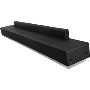 Flash Furniture Hercules Alon 6 Piece Reception Seating in Black