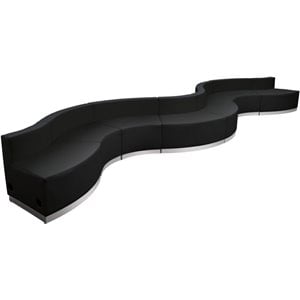 Flash Furniture Hercules Alon 8 Piece Reception Seating in Black
