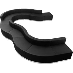 Flash Furniture Hercules Alon 11 Piece Reception Seating in Black