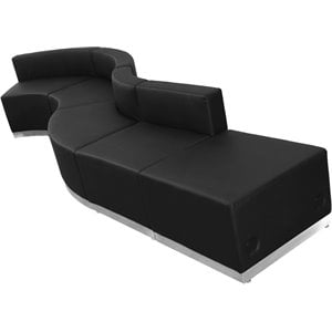 Flash Furniture Hercules Alon 5 Piece Reception Seating in Black