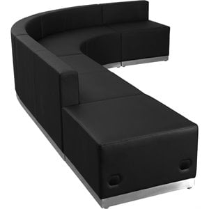 Flash Furniture Hercules Alon 5 Piece Reception Seating in Black
