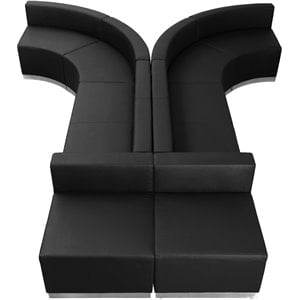 Flash Furniture Hercules Alon 8 Piece Reception Seating in Black