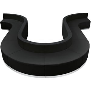 Flash Furniture Hercules Alon 10 Piece Reception Seating in Black