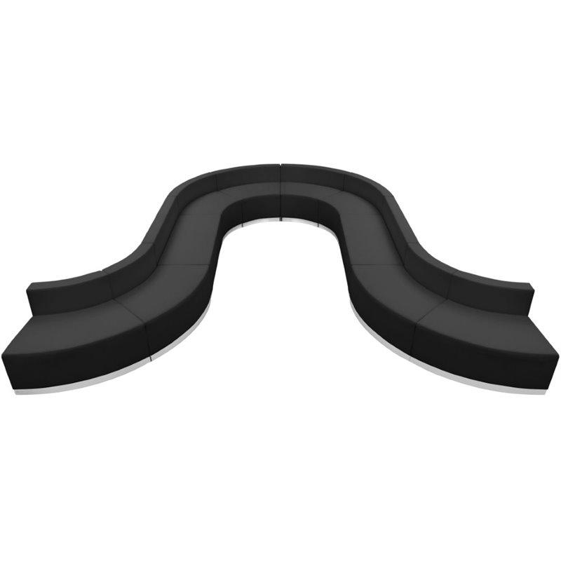 Flash Furniture Hercules Alon 10 Piece Reception Seating in Black