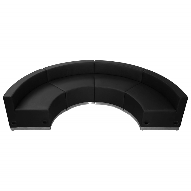 Flash Furniture Hercules Alon 4 Piece Reception Seating in Black