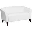 Flash Furniture Hercules Imperial 3 Piece Leather Reception Sofa Set in Ivory