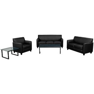 Flash Furniture Hercules Diplomat Series Reception Set in Black