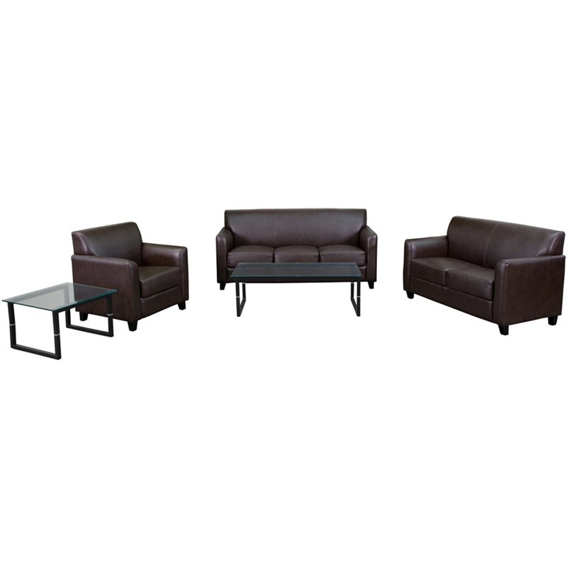 Flash Furniture Hercules Diplomat Series Reception Set in Brown