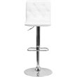 Flash Furniture Tufted Adjustable Bar Stool in White