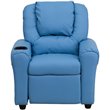 Flash Furniture Vinyl Recliner with Cup Holder and Headrest in Light Blue